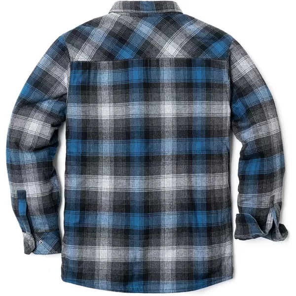 CQR Mens Plaid Flannel Shirt Jacket Long Sleeve Soft Warm SherpaQuilted Lined Jacket Outdoor Button UpZipFront JacketSherpa Lined Night Sky