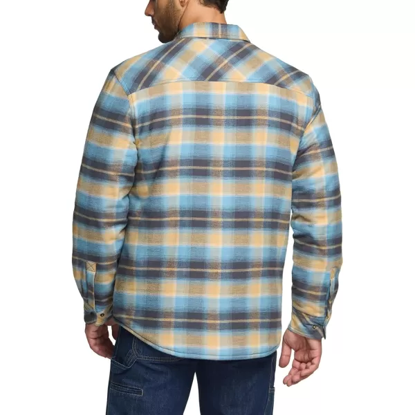 CQR Mens Plaid Flannel Shirt Jacket Long Sleeve Soft Warm SherpaQuilted Lined Jacket Outdoor Button UpZipFront JacketSherpa Lined Seashore