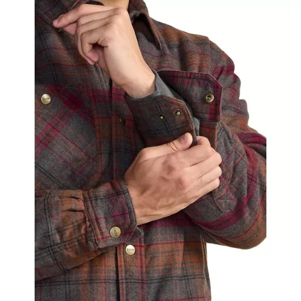 CQR Mens Plaid Flannel Shirt Jacket Long Sleeve Soft Warm SherpaQuilted Lined Jacket Outdoor Button UpZipFront JacketSherpa Lined Side Pocket Harvest