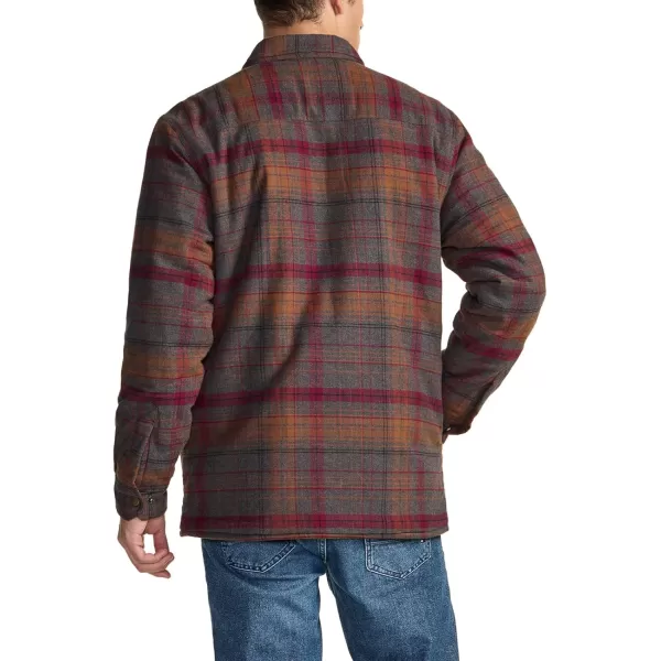 CQR Mens Plaid Flannel Shirt Jacket Long Sleeve Soft Warm SherpaQuilted Lined Jacket Outdoor Button UpZipFront JacketSherpa Lined Side Pocket Harvest