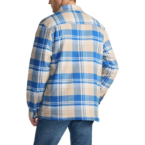 CQR Mens Plaid Flannel Shirt Jacket Long Sleeve Soft Warm SherpaQuilted Lined Jacket Outdoor Button UpZipFront JacketSherpa Lined Side Pocket Under Bridge