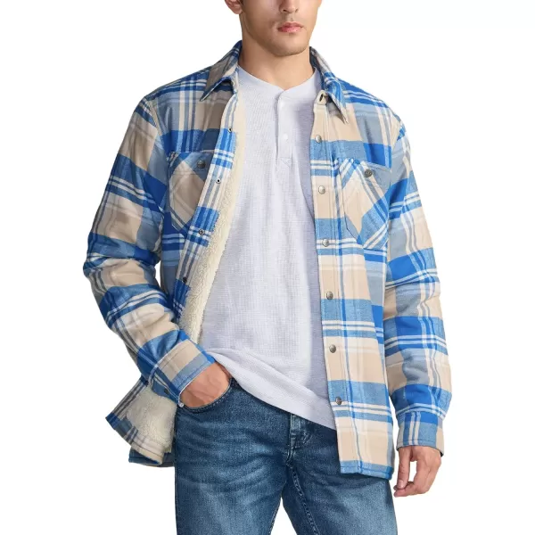 CQR Mens Plaid Flannel Shirt Jacket Long Sleeve Soft Warm SherpaQuilted Lined Jacket Outdoor Button UpZipFront JacketSherpa Lined Side Pocket Under Bridge