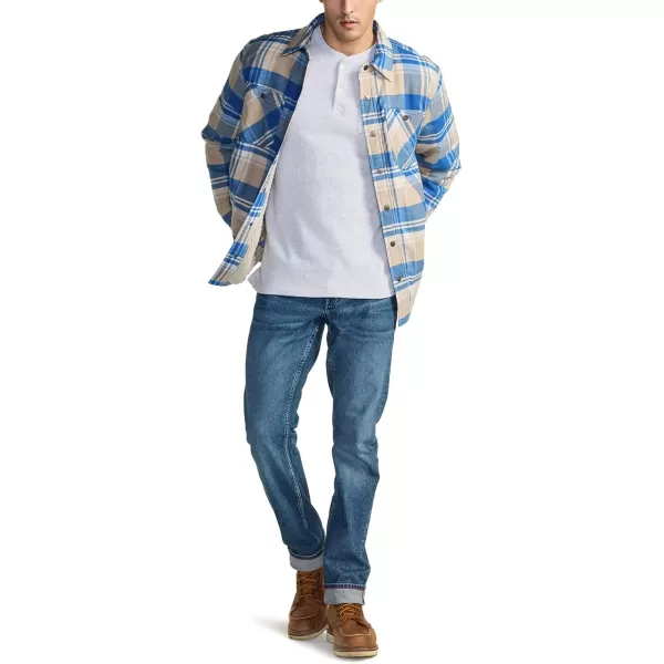 CQR Mens Plaid Flannel Shirt Jacket Long Sleeve Soft Warm SherpaQuilted Lined Jacket Outdoor Button UpZipFront JacketSherpa Lined Side Pocket Under Bridge