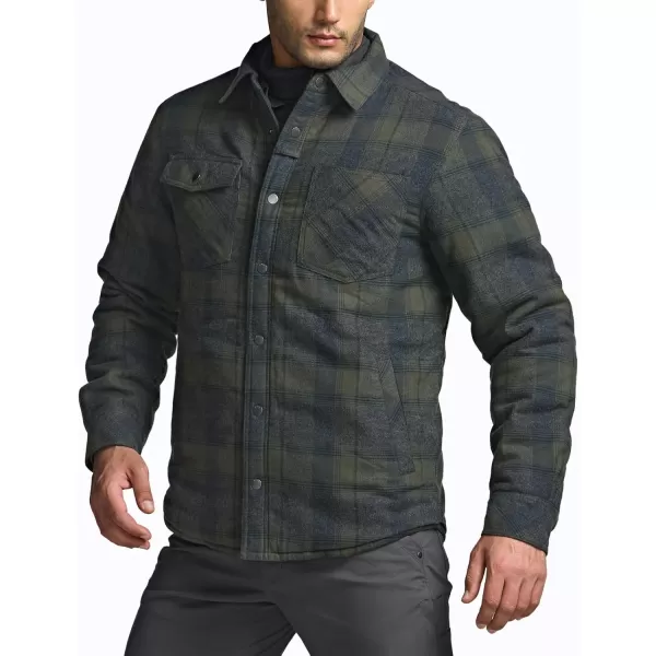 CQR Mens Plaid Flannel Shirt Jacket Long Sleeve Soft Warm SherpaQuilted Lined Jacket Outdoor Button UpZipFront JacketStealth Amazon Grey