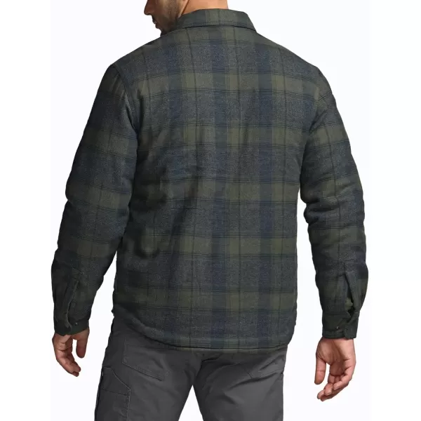 CQR Mens Plaid Flannel Shirt Jacket Long Sleeve Soft Warm SherpaQuilted Lined Jacket Outdoor Button UpZipFront JacketStealth Amazon Grey