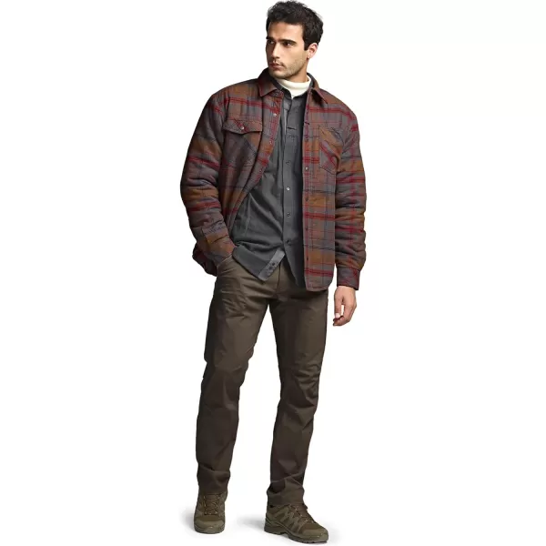 CQR Mens Plaid Flannel Shirt Jacket Long Sleeve Soft Warm SherpaQuilted Lined Jacket Outdoor Button UpZipFront JacketStealth Harvest