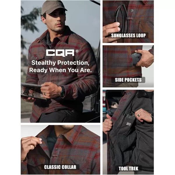 CQR Mens Plaid Flannel Shirt Jacket Long Sleeve Soft Warm SherpaQuilted Lined Jacket Outdoor Button UpZipFront JacketStealth Harvest