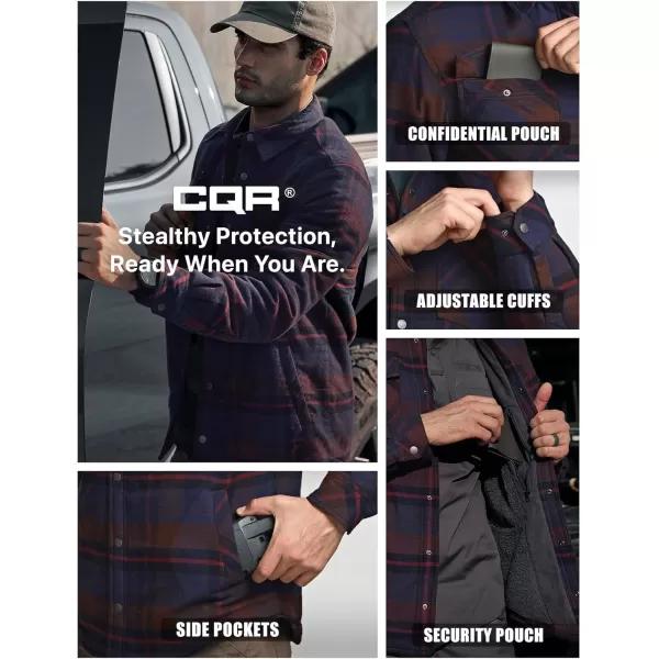 CQR Mens Plaid Flannel Shirt Jacket Long Sleeve Soft Warm SherpaQuilted Lined Jacket Outdoor Button UpZipFront JacketStealth Woods Night