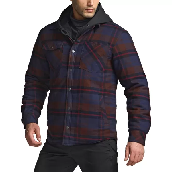 CQR Mens Plaid Flannel Shirt Jacket Long Sleeve Soft Warm SherpaQuilted Lined Jacket Outdoor Button UpZipFront JacketStealth Woods Night