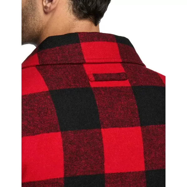 CQR Mens Plaid Flannel Shirt Jacket Long Sleeve Soft Warm SherpaQuilted Lined Jacket Outdoor Button UpZipFront JacketWool Jk Buffalo Red Plaid