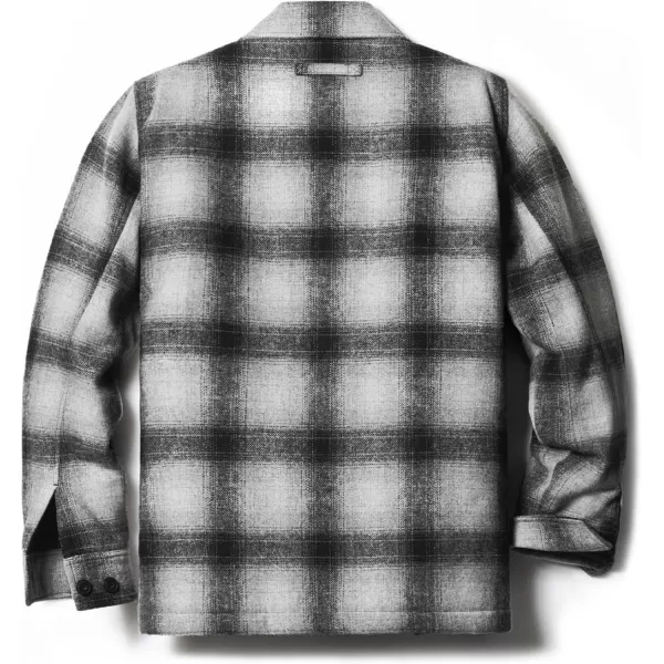 CQR Mens Plaid Flannel Shirt Jacket Long Sleeve Soft Warm SherpaQuilted Lined Jacket Outdoor Button UpZipFront JacketWool Jk Cloud Grey Ombre