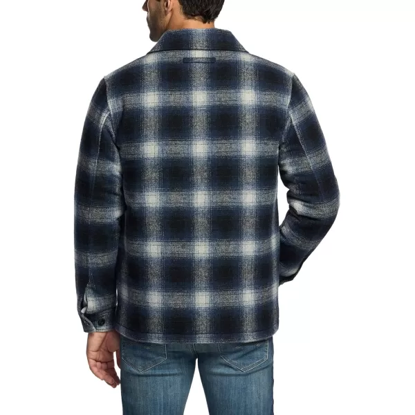 CQR Mens Plaid Flannel Shirt Jacket Long Sleeve Soft Warm SherpaQuilted Lined Jacket Outdoor Button UpZipFront JacketWool Jk Shark Grey Ombre