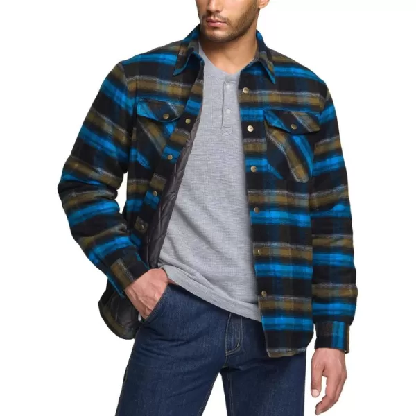 CQR Mens Plaid Flannel Shirt Jacket Long Sleeve Soft Warm SherpaQuilted Lined Jacket Outdoor Button UpZipFront JacketQuilted Lining Forest Oasis