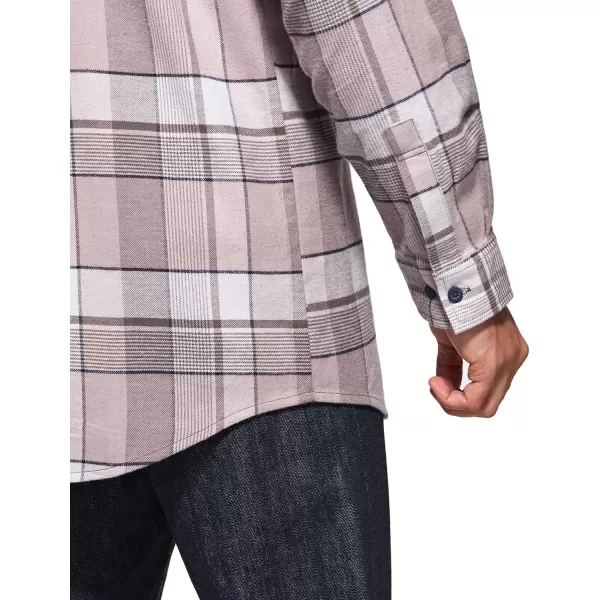 CQR Mens 100 Cotton Plaid Flannel Shirt Long Sleeve Shirt Jackets Casual Outdoor Jacket with PocketsLoose Fit Cloudy Home