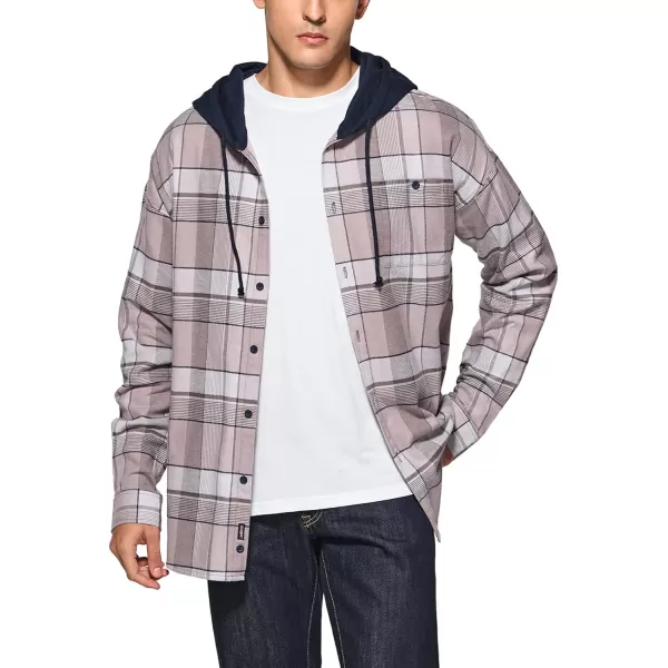 CQR Mens 100 Cotton Plaid Flannel Shirt Long Sleeve Shirt Jackets Casual Outdoor Jacket with PocketsLoose Fit Cloudy Home