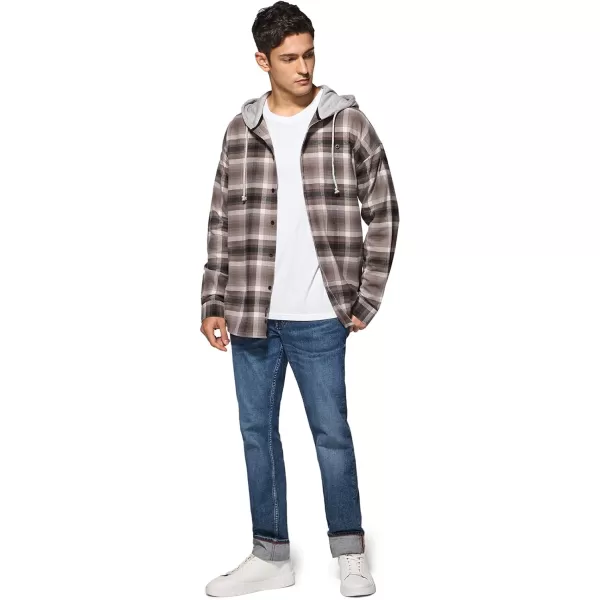 CQR Mens 100 Cotton Plaid Flannel Shirt Long Sleeve Shirt Jackets Casual Outdoor Jacket with PocketsLoose Fit Vague Brown