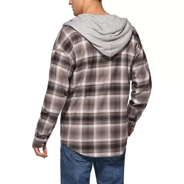 CQR Mens 100 Cotton Plaid Flannel Shirt Long Sleeve Shirt Jackets Casual Outdoor Jacket with PocketsLoose Fit Vague Brown