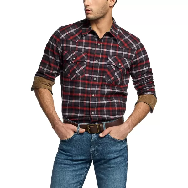 CQR Mens 100 Cotton Plaid Flannel Shirt Long Sleeve Shirt Jackets Casual Outdoor Jacket with PocketsRegular Fit Carbon Red