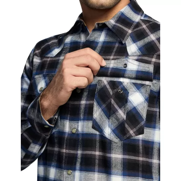 CQR Mens 100 Cotton Plaid Flannel Shirt Long Sleeve Shirt Jackets Casual Outdoor Jacket with PocketsRegular Fit Ebony Black