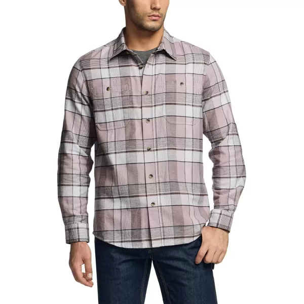 CQR Mens 100 Cotton Plaid Flannel Shirt Long Sleeve Shirt Jackets Casual Outdoor Jacket with PocketsRegular Fit Flannel Cloudy Home