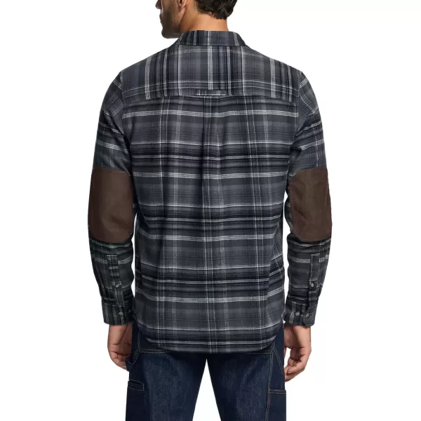 CQR Mens 100 Cotton Plaid Flannel Shirt Long Sleeve Shirt Jackets Casual Outdoor Jacket with PocketsRegular Fit Flannel Deep Fog