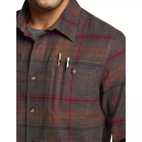 CQR Mens 100 Cotton Plaid Flannel Shirt Long Sleeve Shirt Jackets Casual Outdoor Jacket with PocketsRegular Fit Flannel Harvest