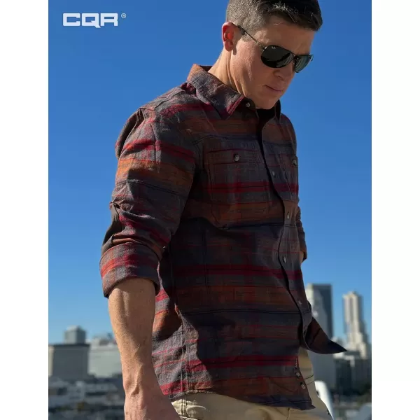 CQR Mens 100 Cotton Plaid Flannel Shirt Long Sleeve Shirt Jackets Casual Outdoor Jacket with PocketsRegular Fit Flannel Harvest