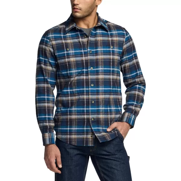 CQR Mens 100 Cotton Plaid Flannel Shirt Long Sleeve Shirt Jackets Casual Outdoor Jacket with PocketsRegular Fit Flannel Sandstorm