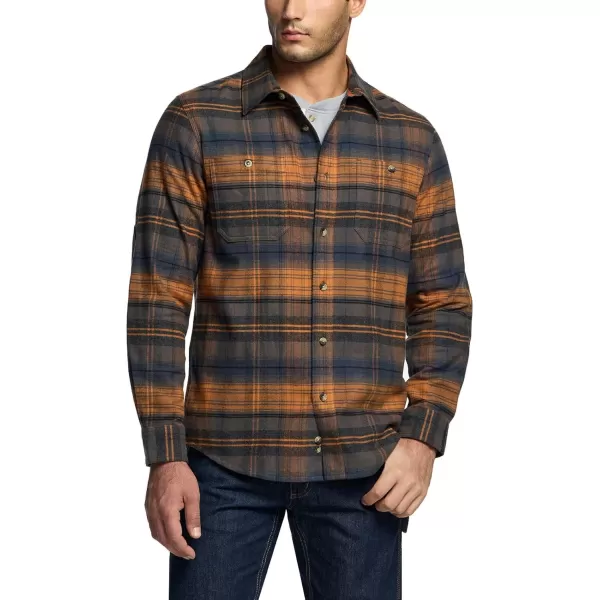 CQR Mens 100 Cotton Plaid Flannel Shirt Long Sleeve Shirt Jackets Casual Outdoor Jacket with PocketsRegular Fit Flannel Woodstone