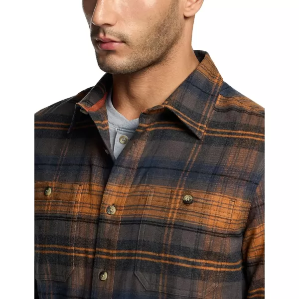 CQR Mens 100 Cotton Plaid Flannel Shirt Long Sleeve Shirt Jackets Casual Outdoor Jacket with PocketsRegular Fit Flannel Woodstone