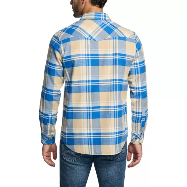 CQR Mens 100 Cotton Plaid Flannel Shirt Long Sleeve Shirt Jackets Casual Outdoor Jacket with PocketsRegular Fit Under Bridge