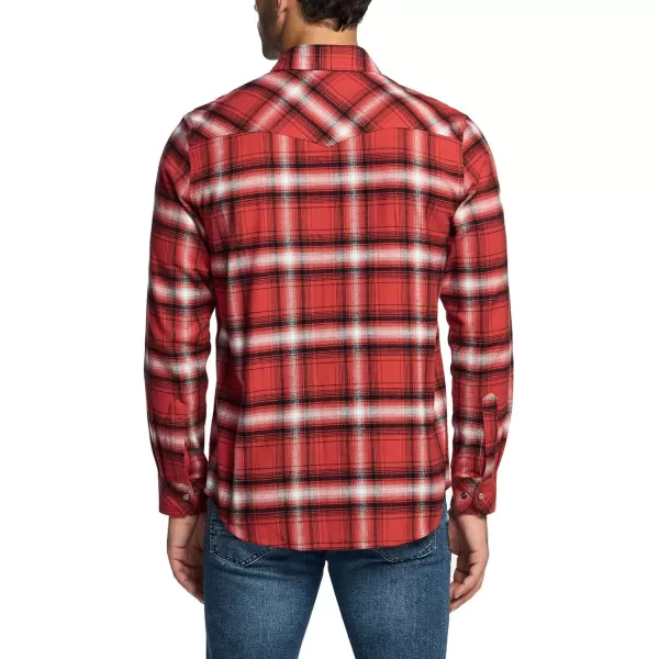 CQR Mens 100 Cotton Plaid Flannel Shirt Long Sleeve Shirt Jackets Casual Outdoor Jacket with PocketsRegular Fit Welcome Red