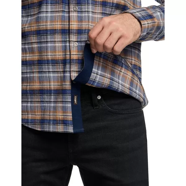 CQR Mens 100 Cotton Plaid Flannel Shirt Long Sleeve Shirt Jackets Casual Outdoor Jacket with PocketsSlim Fit Cliff Hanger