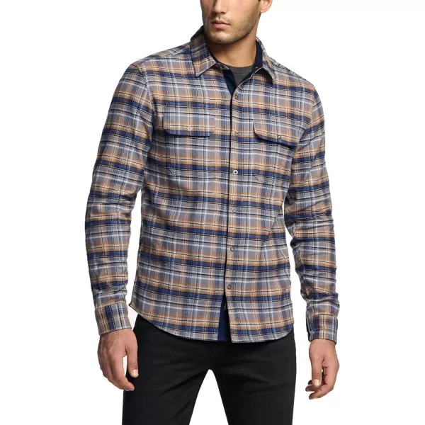 CQR Mens 100 Cotton Plaid Flannel Shirt Long Sleeve Shirt Jackets Casual Outdoor Jacket with PocketsSlim Fit Cliff Hanger