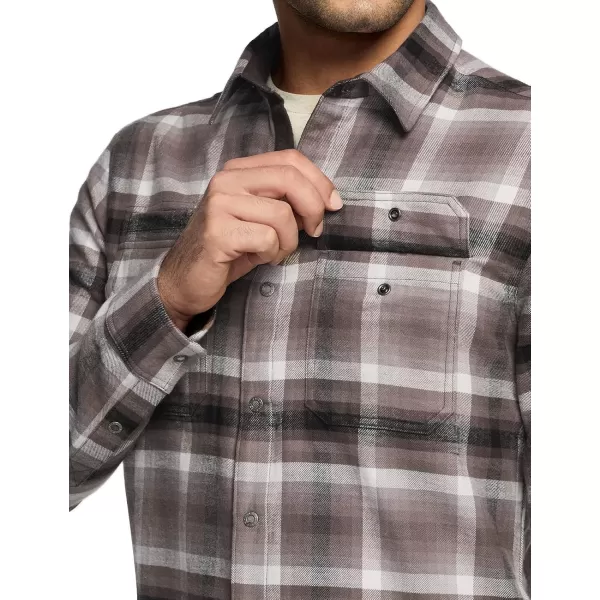 CQR Mens 100 Cotton Plaid Flannel Shirt Long Sleeve Shirt Jackets Casual Outdoor Jacket with PocketsSlim Fit Vague Brown