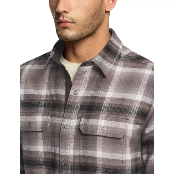 CQR Mens 100 Cotton Plaid Flannel Shirt Long Sleeve Shirt Jackets Casual Outdoor Jacket with PocketsSlim Fit Vague Brown