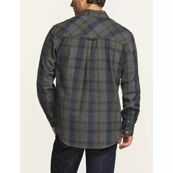 CQR Mens All Cotton Flannel Shirt Long Sleeve Casual Button Up Plaid Shirt Brushed Soft Outdoor ShirtsPlaid Amazon Grey