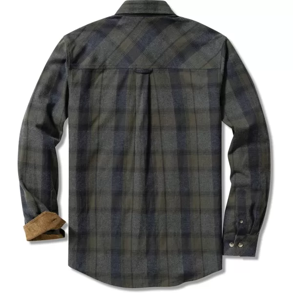 CQR Mens All Cotton Flannel Shirt Long Sleeve Casual Button Up Plaid Shirt Brushed Soft Outdoor ShirtsPlaid Amazon Grey