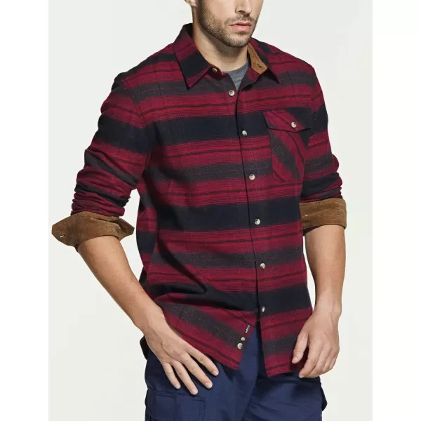 CQR Mens All Cotton Flannel Shirt Long Sleeve Casual Button Up Plaid Shirt Brushed Soft Outdoor ShirtsPlaid Bloody Moon