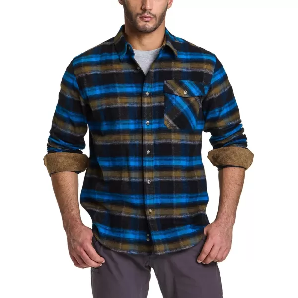 CQR Mens All Cotton Flannel Shirt Long Sleeve Casual Button Up Plaid Shirt Brushed Soft Outdoor ShirtsPlaid Forest Oasis