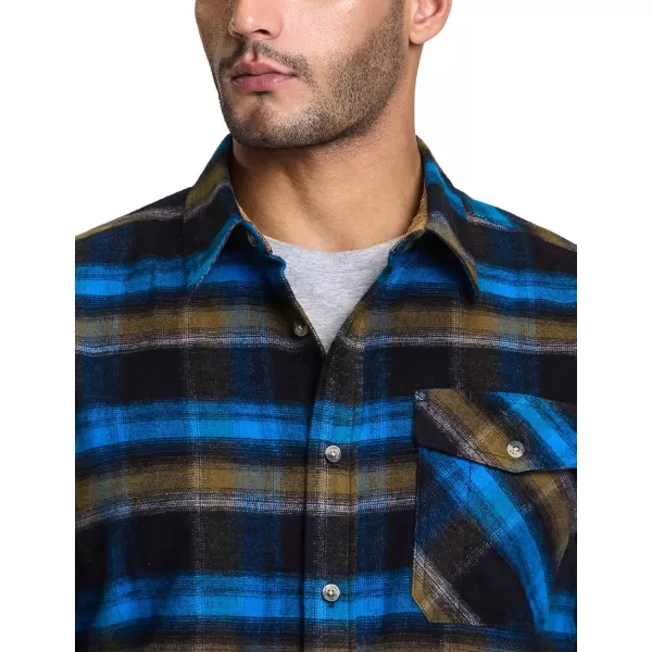 CQR Mens All Cotton Flannel Shirt Long Sleeve Casual Button Up Plaid Shirt Brushed Soft Outdoor ShirtsPlaid Forest Oasis