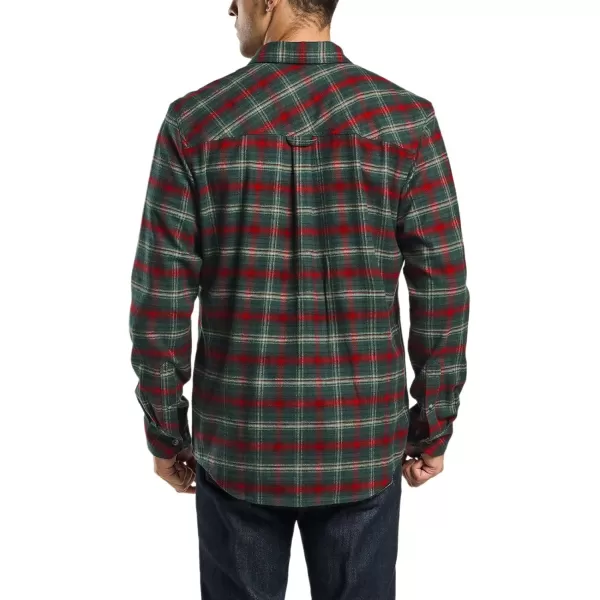 CQR Mens All Cotton Flannel Shirt Long Sleeve Casual Button Up Plaid Shirt Brushed Soft Outdoor ShirtsPlaid Holiday Mood