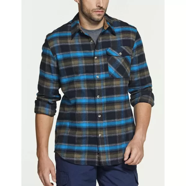 CQR Mens All Cotton Flannel Shirt Long Sleeve Casual Button Up Plaid Shirt Brushed Soft Outdoor ShirtsPlaid River