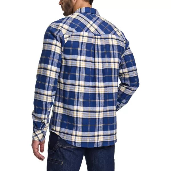 CQR Mens All Cotton Flannel Shirt Long Sleeve Casual Button Up Plaid Shirt Brushed Soft Outdoor ShirtsPlaid Sunset Beach