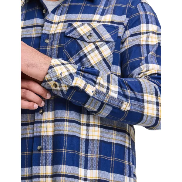 CQR Mens All Cotton Flannel Shirt Long Sleeve Casual Button Up Plaid Shirt Brushed Soft Outdoor ShirtsPlaid Sunset Beach