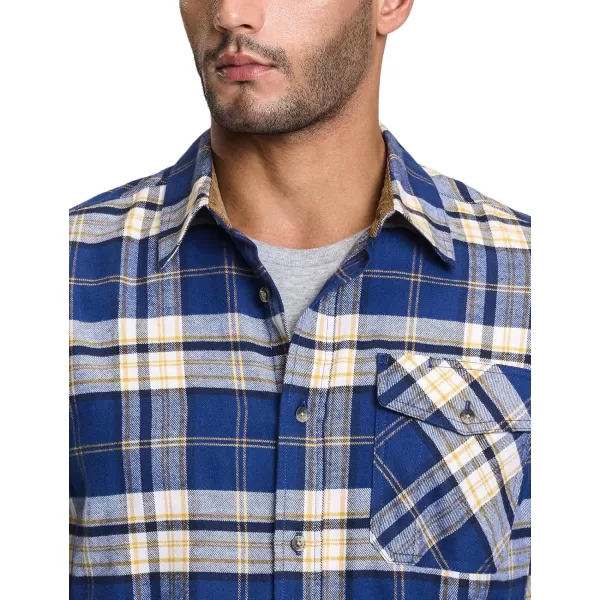 CQR Mens All Cotton Flannel Shirt Long Sleeve Casual Button Up Plaid Shirt Brushed Soft Outdoor ShirtsPlaid Sunset Beach