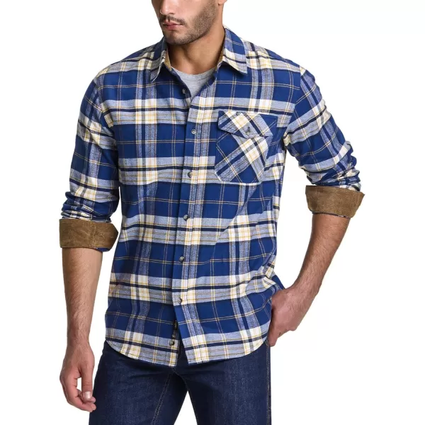 CQR Mens All Cotton Flannel Shirt Long Sleeve Casual Button Up Plaid Shirt Brushed Soft Outdoor ShirtsPlaid Sunset Beach