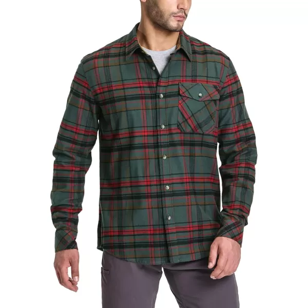 CQR Mens All Cotton Flannel Shirt Long Sleeve Casual Button Up Plaid Shirt Brushed Soft Outdoor ShirtsPlaid Woodlot