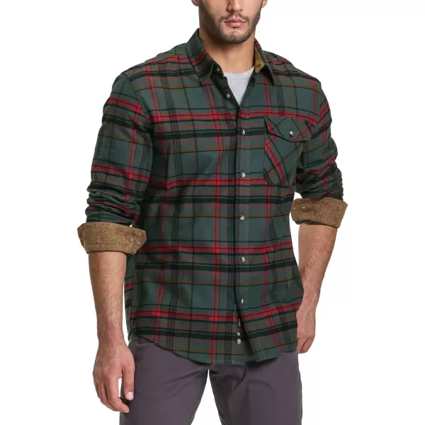 CQR Mens All Cotton Flannel Shirt Long Sleeve Casual Button Up Plaid Shirt Brushed Soft Outdoor ShirtsPlaid Woodlot