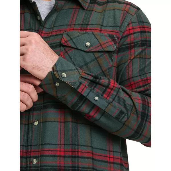 CQR Mens All Cotton Flannel Shirt Long Sleeve Casual Button Up Plaid Shirt Brushed Soft Outdoor ShirtsPlaid Woodlot